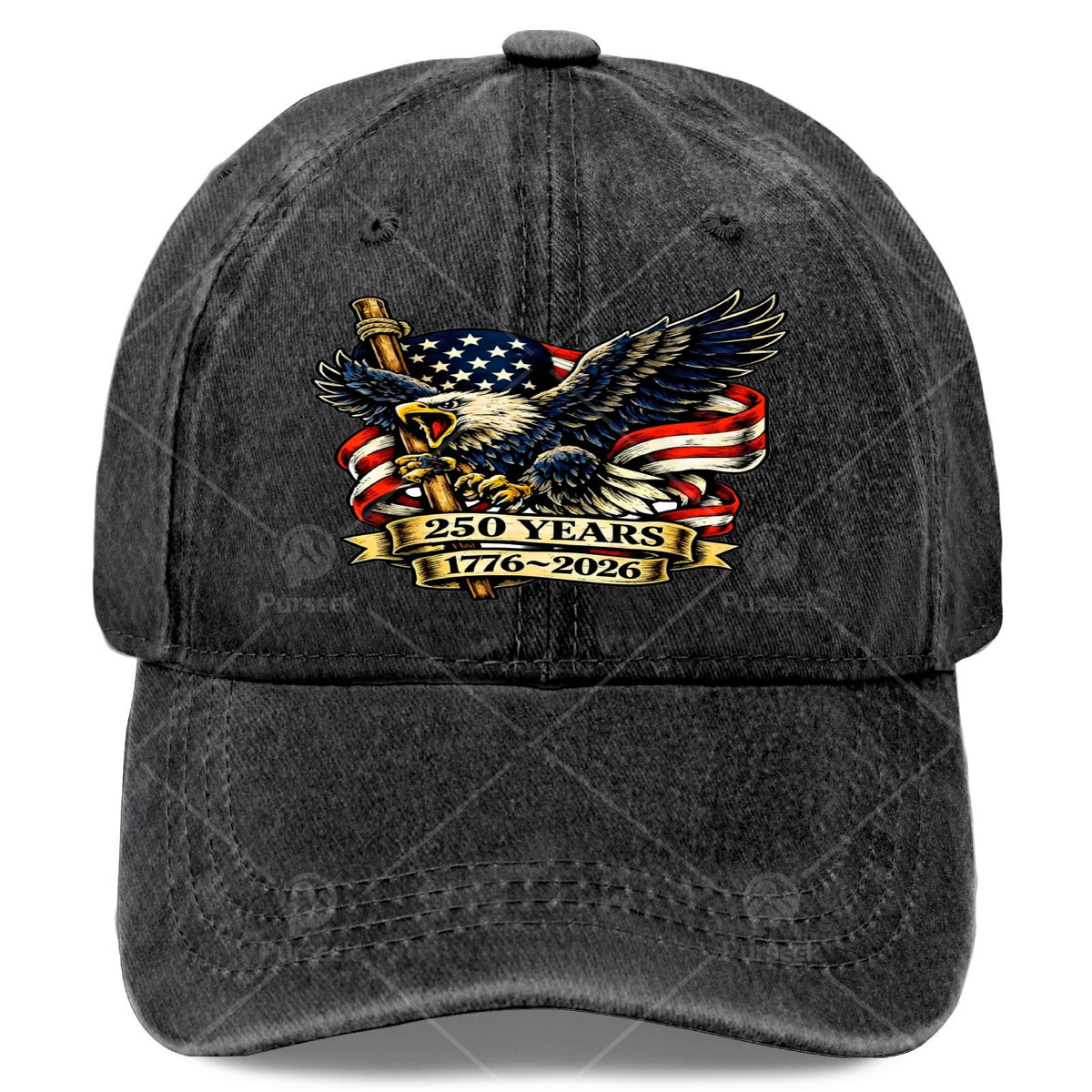Vintage Patriotic Eagle and Flag 250 Years 17762026 Baseball Hat Unisex