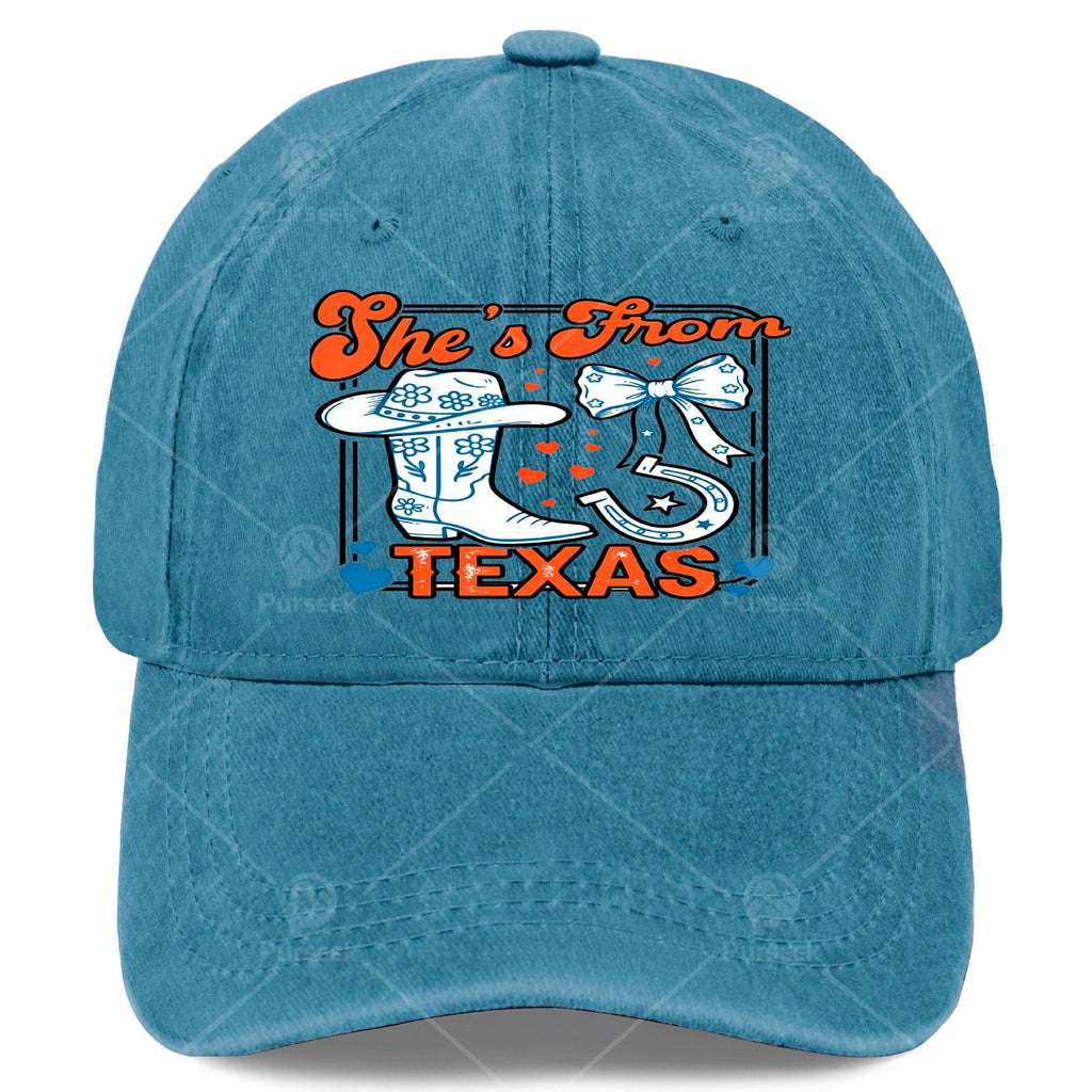 Retro Texas Cowgirl Baseball - Lightweight Western Hat with Full-Body Texan Print, Round Top & Curved Brim Suitable for Games, 4th of, Christmas, Casual Wear - Unisex for Outfits