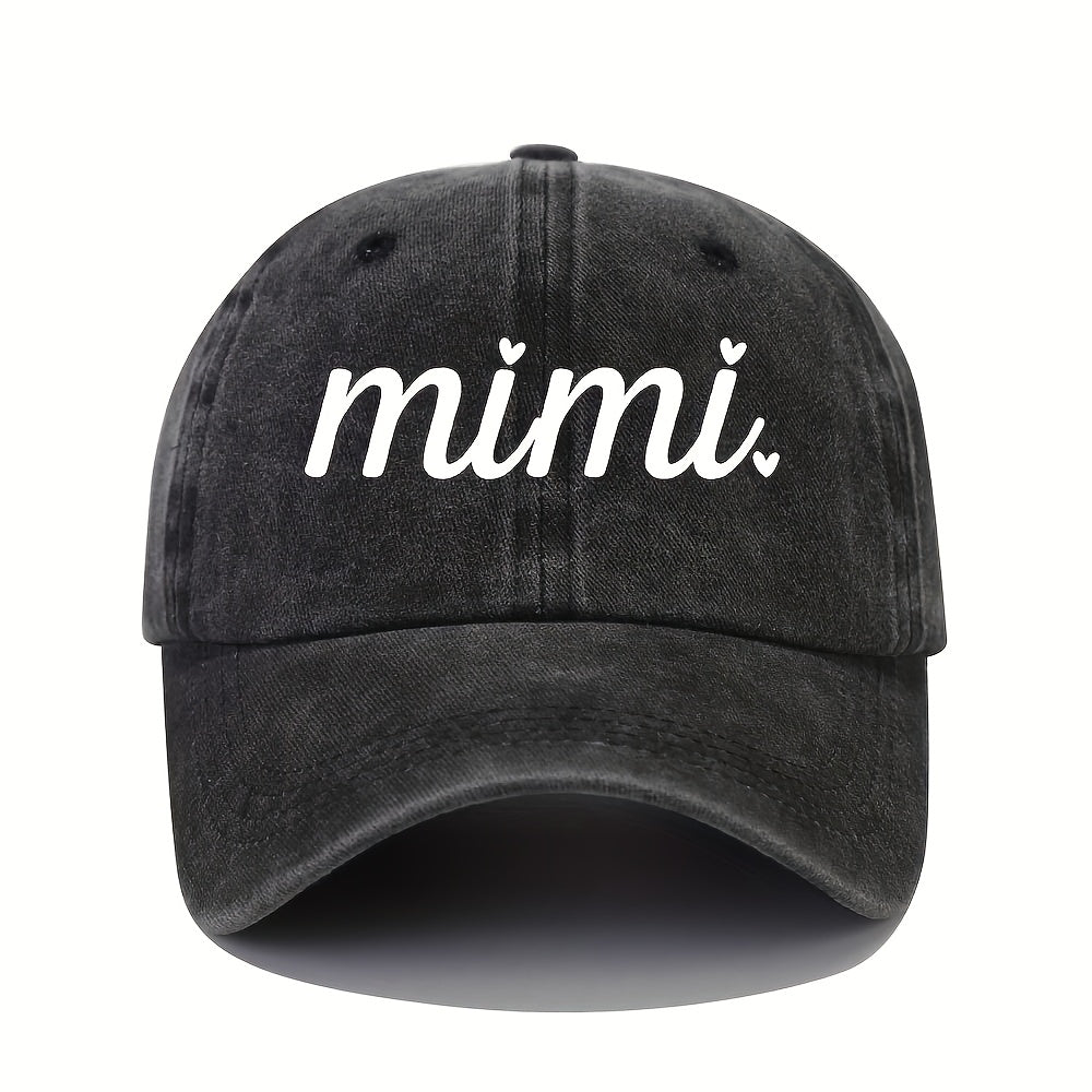 Mimi Printed Casual Baseball Cap Vintage Wash Old Adjustable Daddy Hat Lightweight Fashion Unisex Sun Hat