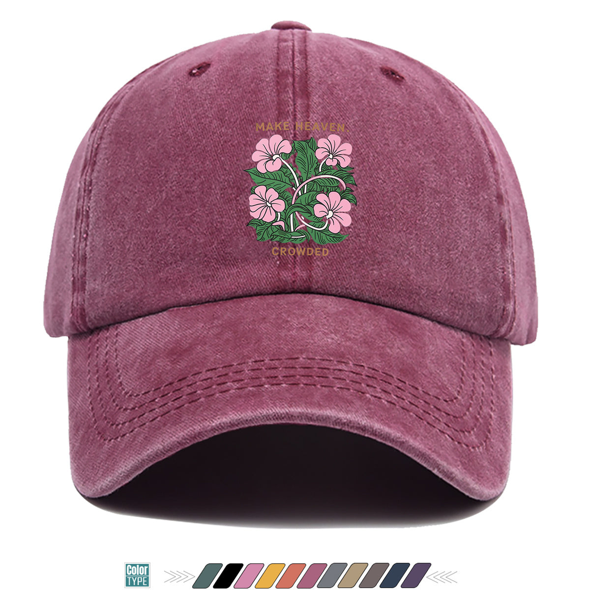 1pc 1pcs Floral Print Baseball Cap Suitable for Men & Women, Adjustable Duckbill Hat with Duckbill Visor, Breathable Sun Hat for Outdoor Travel, Casual Gift for Daily Outfits, Picnics, Birthdays - Trendy Present for Friends (Unisex)