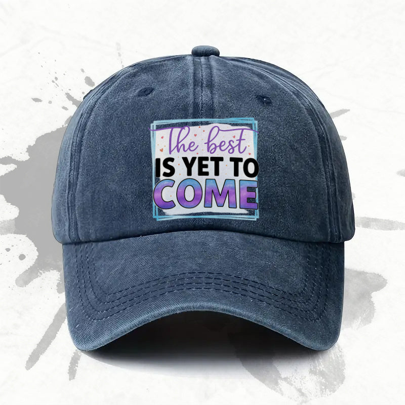 1pc, Adjustable Baseball Cap with "The Best Is Yet to Come" Design, Lightweight Printed Craft Women'S Hat, "Best Future" Men'S Trendy Cap, Ideal Gift for Weddings, Parties, Birthdays