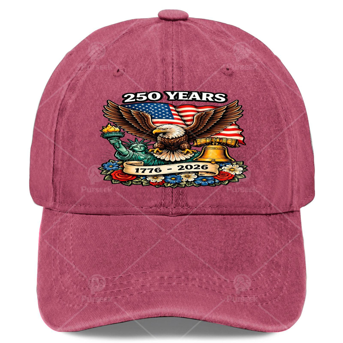 Retro 250 Years of 1776-2026 Baseball - Full-Body Bald Eagle Print Suitable for 250th Birthday, 4th of, Christmas, Games, Lightweight Round for History Celebration