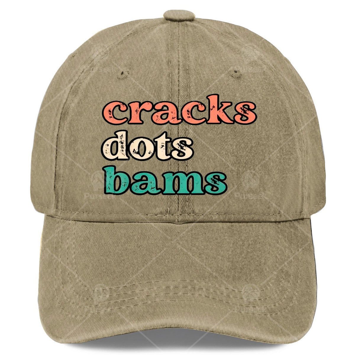 Cracks Dots Bams Mahjong Tile  Distressed Mahjong Play Baseball Hat