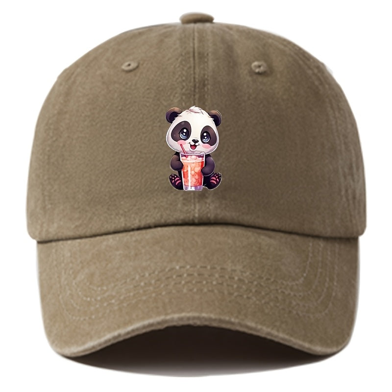 Unisex Adjustable Vintage Washed Baseball Cap, Animal Print, Button Design, Lightweight Polyester, All-Season Casual Outdoor Party Hip-Hop Hat, Animal Theme, Woven, Suitable for Boys - Ramadan Edition