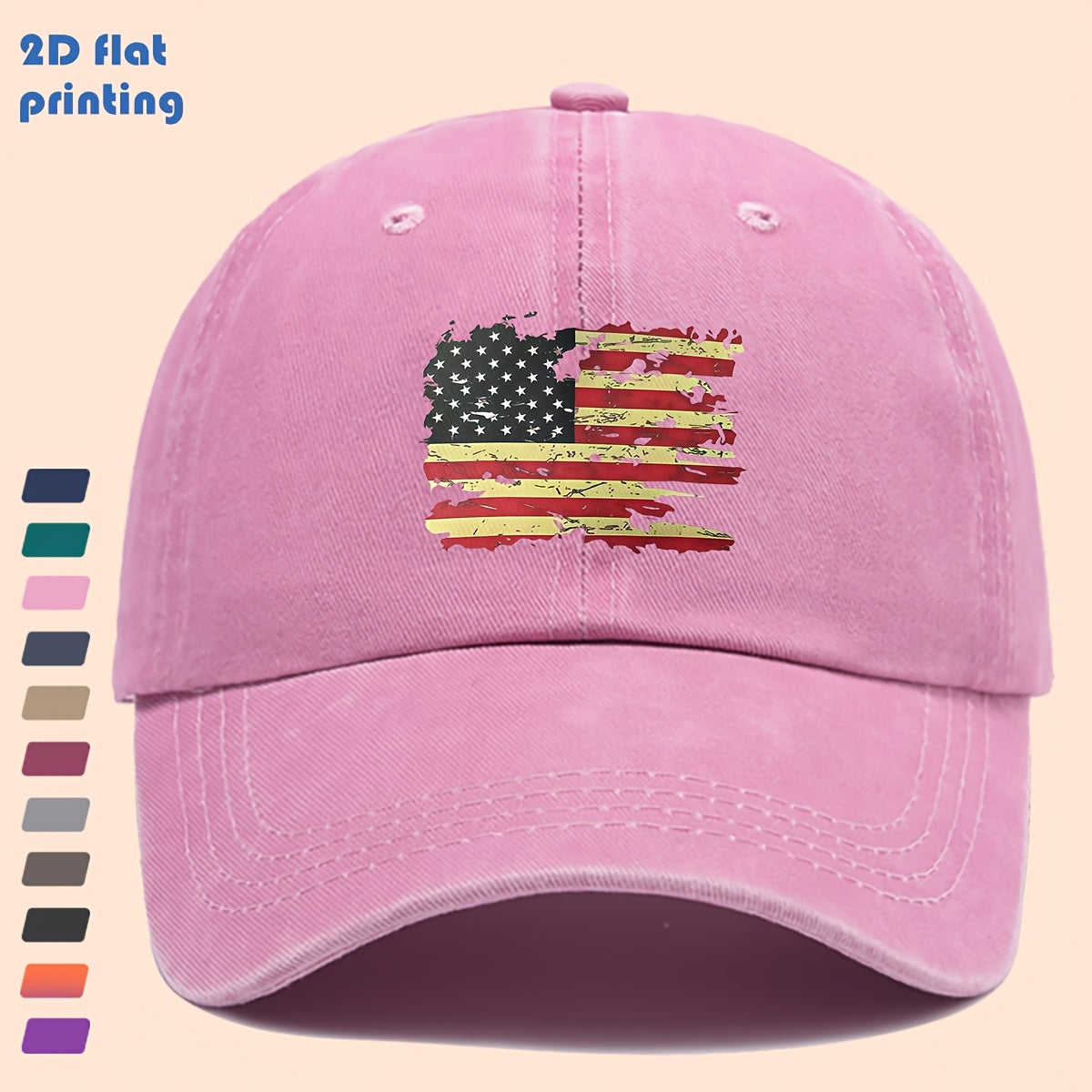 Distressed-Cut USA Flag Baseball Cap with Star-And-Striped Print, Suitable for Daily Wear, Stylish And Trendy Decorative Sun Hat, Comfortable And Lightweight Trucker Sun Hat, Adjustable Strap Dad Hat, Perfect for Street Casual Wear