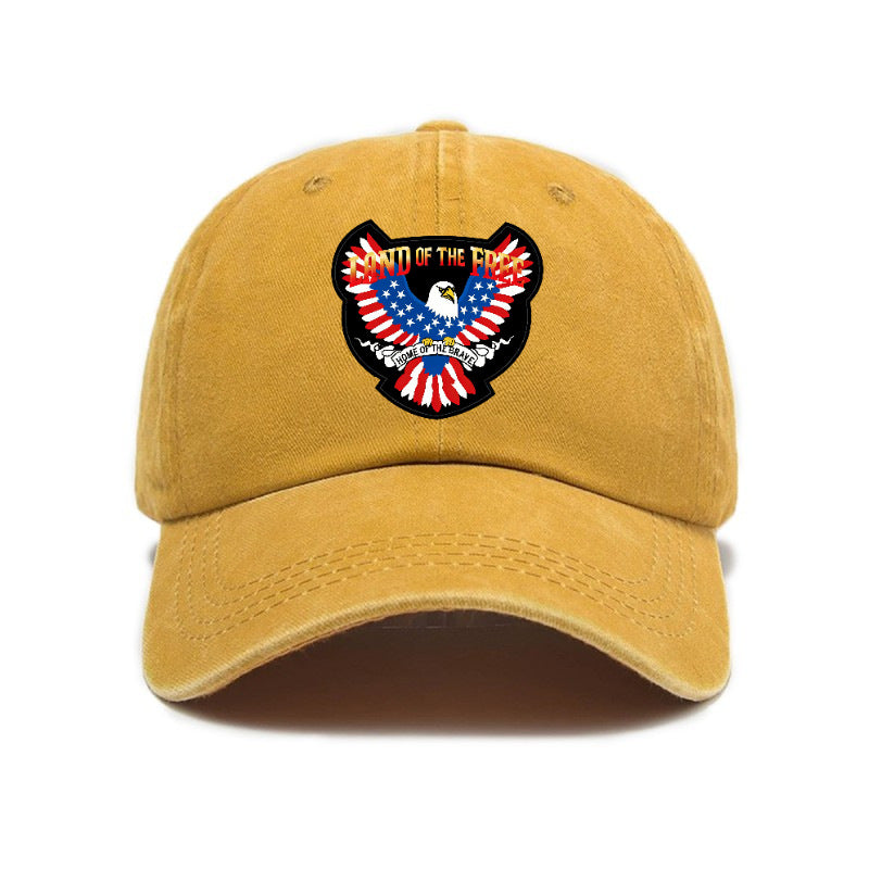 Fashion 1pc American Land of Liberty Printed Washed Distressed Style Baseball Cap Unisex Outdoor Casual Hat