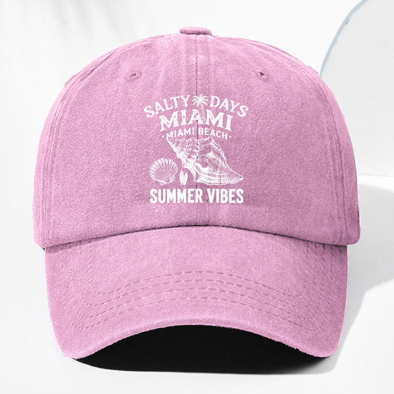 Unisex Seashell Print Washed Vintage Baseball Cap Fashion Men Women Sun Hat Adjustable Size Trucker Cap Suitable for All Seasons Daily Wear