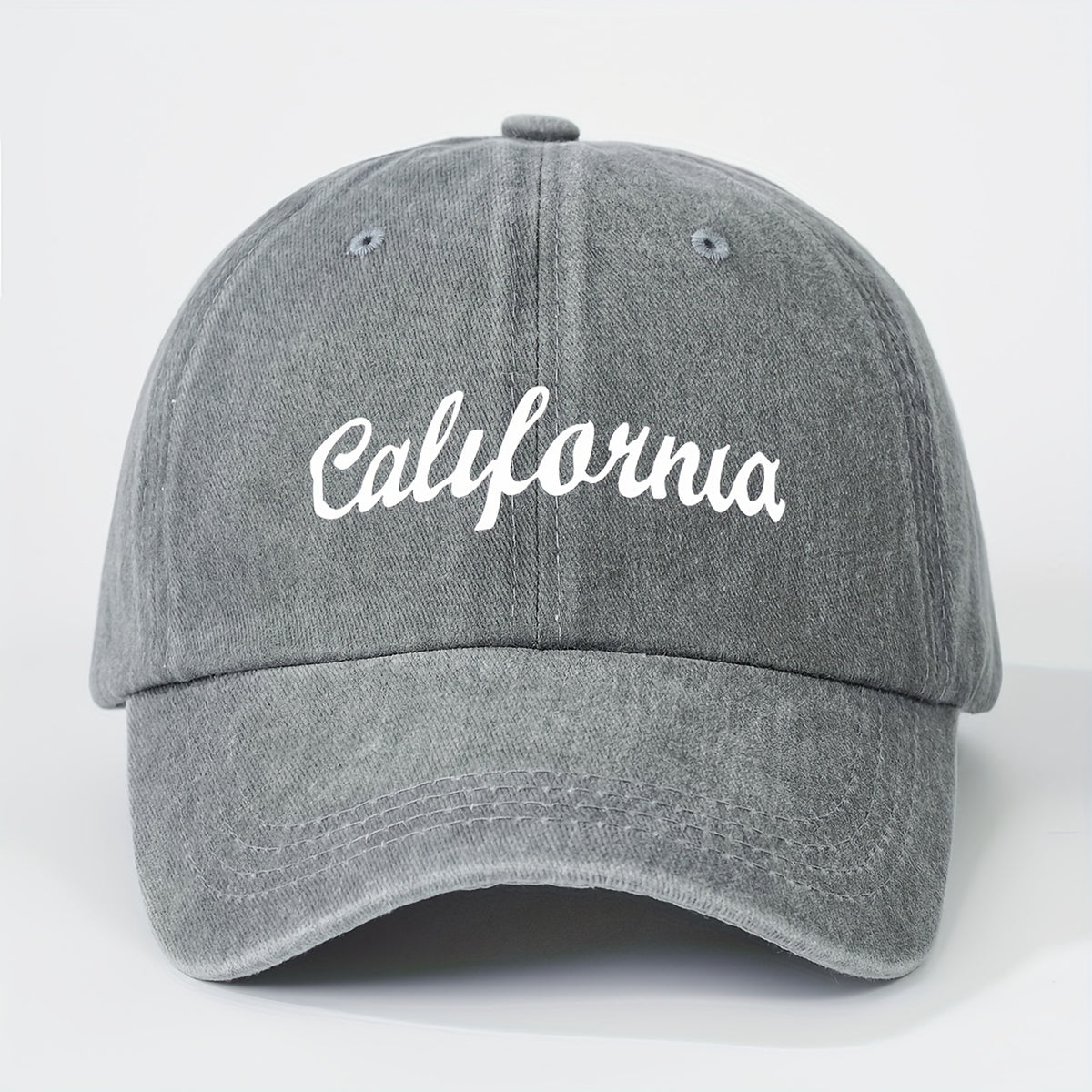1 Printed CALIFORNIA Washed Baseball Cap, Unisex Trucker Hat, Breathable Adjustable Golf Cap, Women's Summer Fashion Curved Brim Hat, Unisex Y2K Couple's Hat