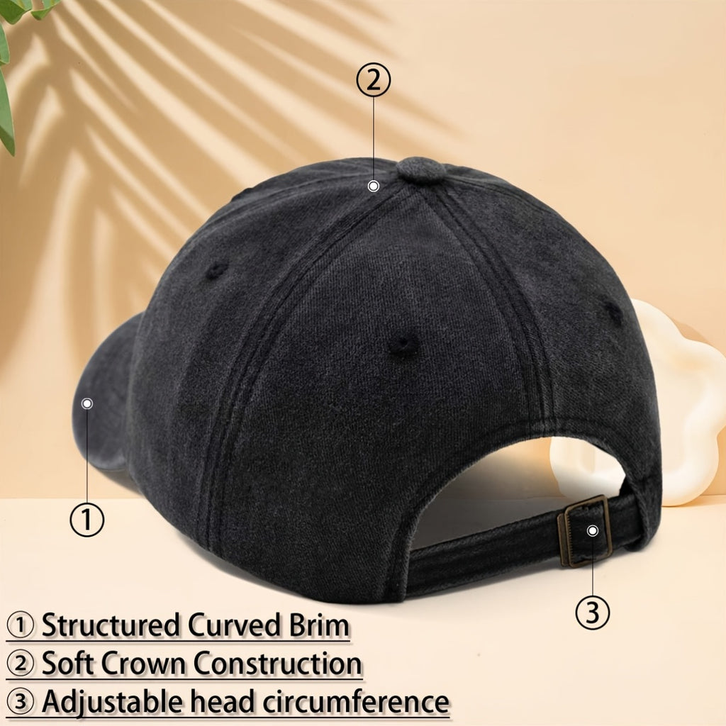 A Printed White Letter And Number 1972 Pattern Baseball Cap, Unisex Couple Style, Casual Hat for Check-Ins And Photos, Curved Brim, Washed And Distressed Duckbill Cap