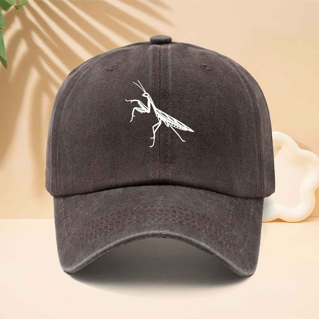 Men' & Women' Praying Mantis Print Trucker Hat - Adjustable Soft-Top Cap with Insect Design, Curved Brim Suitable for Casual,, Parties, for All- Outdoor Wear, Hip-Hop Style for Trucking, Driving, Daily Use