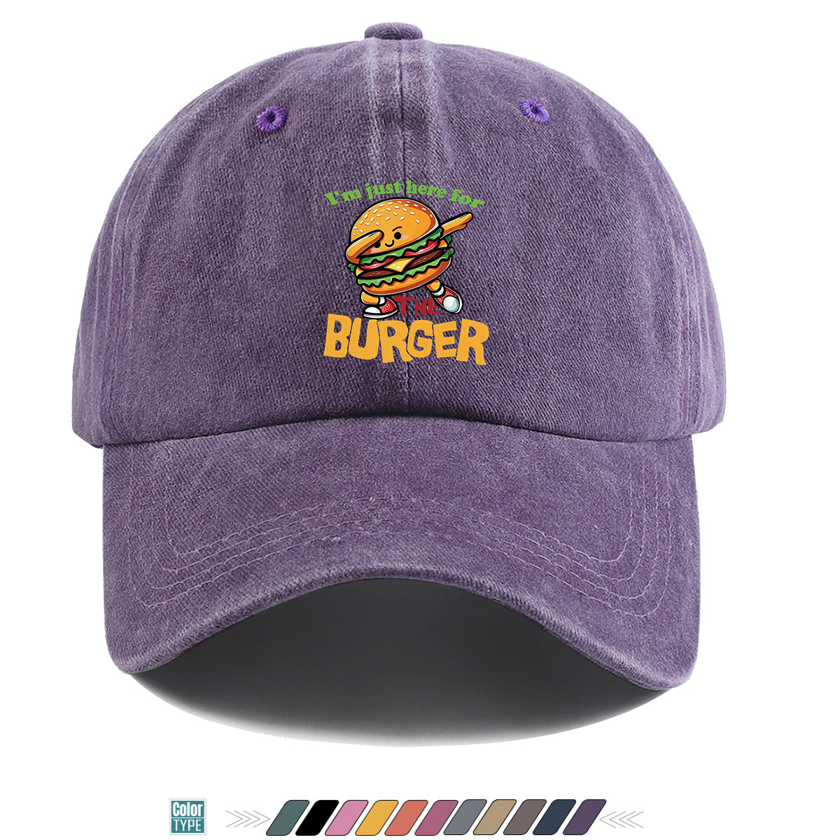 1pc 1pcs Hamburger Print Baseball Cap & Duckbill Hat Suitable for Outdoor Picnics, Travel, Parties, Daily Wear - Adjustable Unisex Breathable Sun Hat with Burger, Fun Gift for Men & Women, Creative Birthday Present for Hamburger Lovers