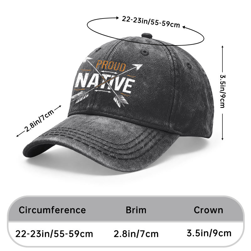 1pc Vintage Native American Indian Arrow Print Baseball - Adjustable Unisex Hat with Proud Native Design, Casual & Outdoor Wear for Men & Women, Arrowhead Graphic Suitable for, Gifts