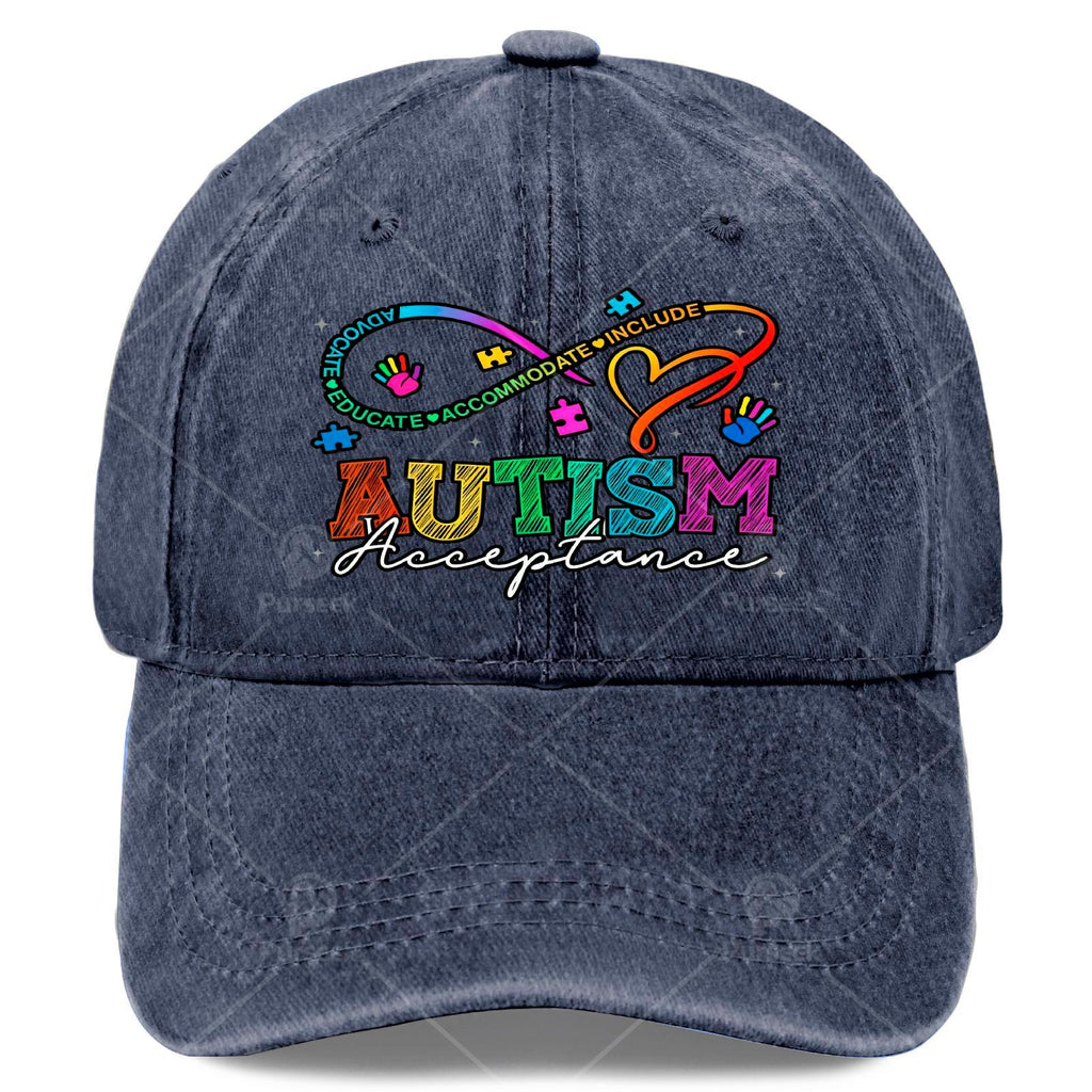 Neurodiversity Autism Awareness Rainbow Infinity Symbol Baseball Hat Unisex