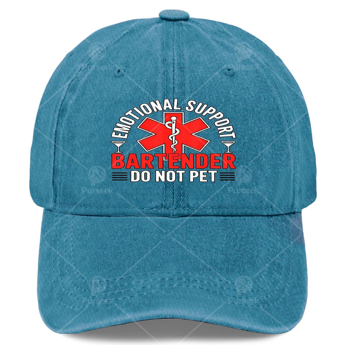 Emotional Support Bartender Do Not Pet Hat - Unisex Retro Full-Body Print with "Do Not Pet" Bartender, Lightweight for Events & Themed Parties (Christmas, 4th) - Hand Washable Round Top Hat