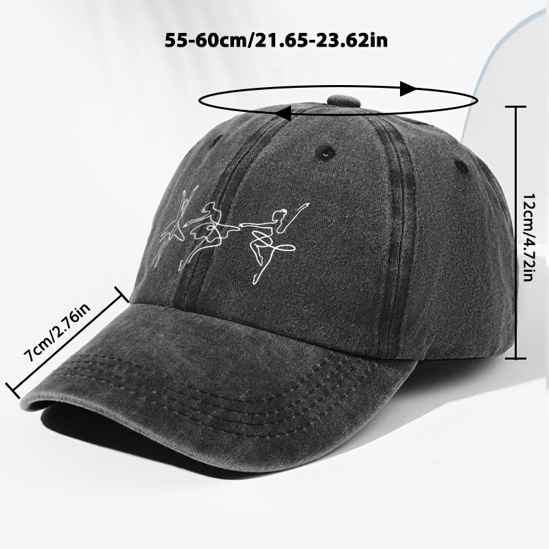 Unisex Printed Washed Vintage Baseball Cap Fashion Men Women Sun Hat Adjustable Size Trucker Cap Suitable for All Seasons Daily Wear