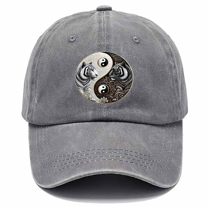 Trendy Yin Yang Baseball Cap, Double Tiger Yin Yang Pattern, Everyday Wear, Best Gift