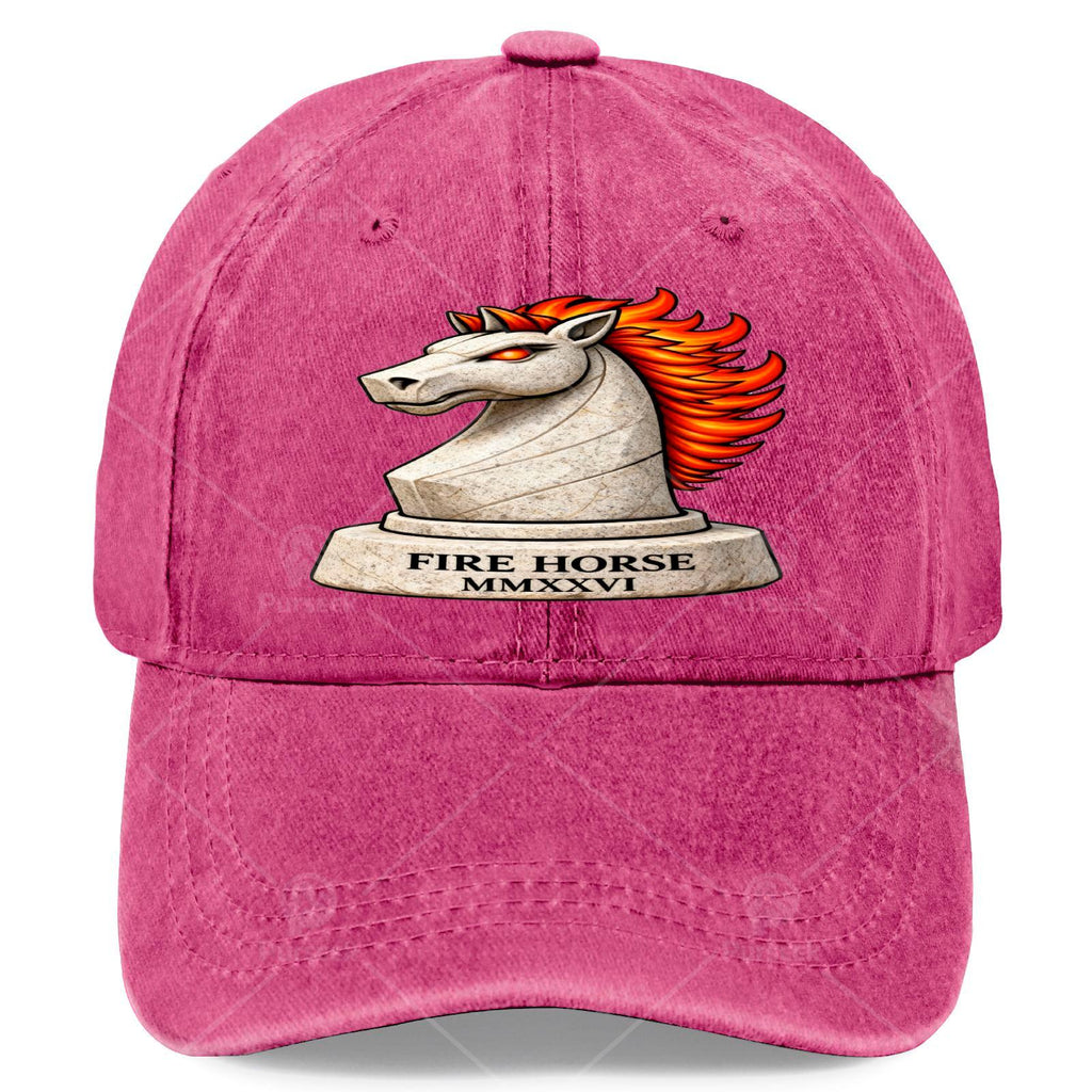2026 Year of the Fire Horse Lunar New Year - Retro Chinese Zodiac Symbol Full-Body Fire Horse Print, Unisex for &, for Events, Christmas, 4th - Lightweight Round Top Hat