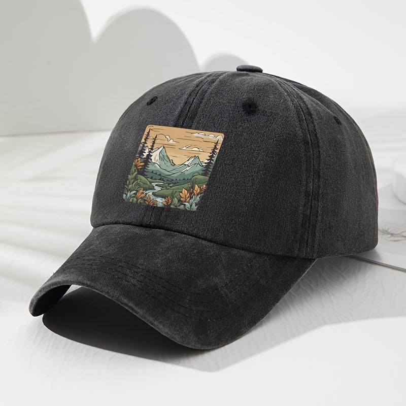 Unisex Retro Soft Top Baseball Cap with Metal Buckle - Adjustable Lightweight Outdoor Hat Suitable for Men & Women, - Hiking, Fishing, Camping, Casual Wear - Cap with Icon