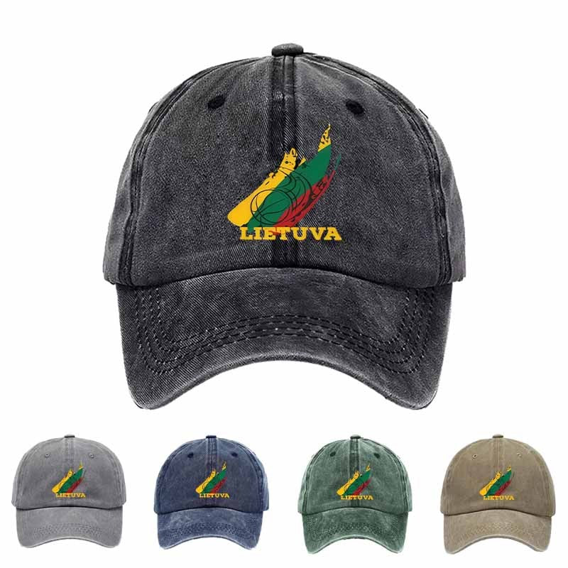 Unisex Washable Baseball Cap with LIETUVA Lettering & Flame Football Design - Machine-Washable Adjustable Cap Suitable for Sports, Casual Wear, Football Fans,  Lithuanian Pride Design, Pull String Closure for Lifestyles
