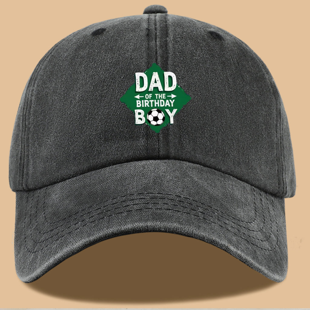 1pc Soccer Theme "DAD OF THE BIRTHDAY BOY" Print Baseball Cap Comfortable Breathable Sun Hat Fashionable Beautiful Men'S Casual Baseball Cap Adjustable Size Dad Activity Hat Outdoor Sun Visor Hat Suitable for Birthday Parties, Friend Gatherings
