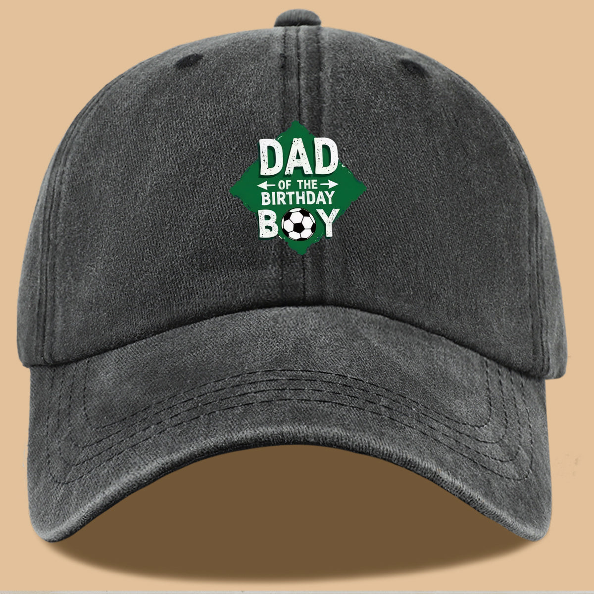 1pc Soccer Theme "DAD OF THE BIRTHDAY BOY" Print Baseball Cap Comfortable Breathable Sun Hat Fashionable Beautiful Men'S Casual Baseball Cap Adjustable Size Dad Activity Hat Outdoor Sun Visor Hat Suitable for Birthday Parties, Friend Gatherings