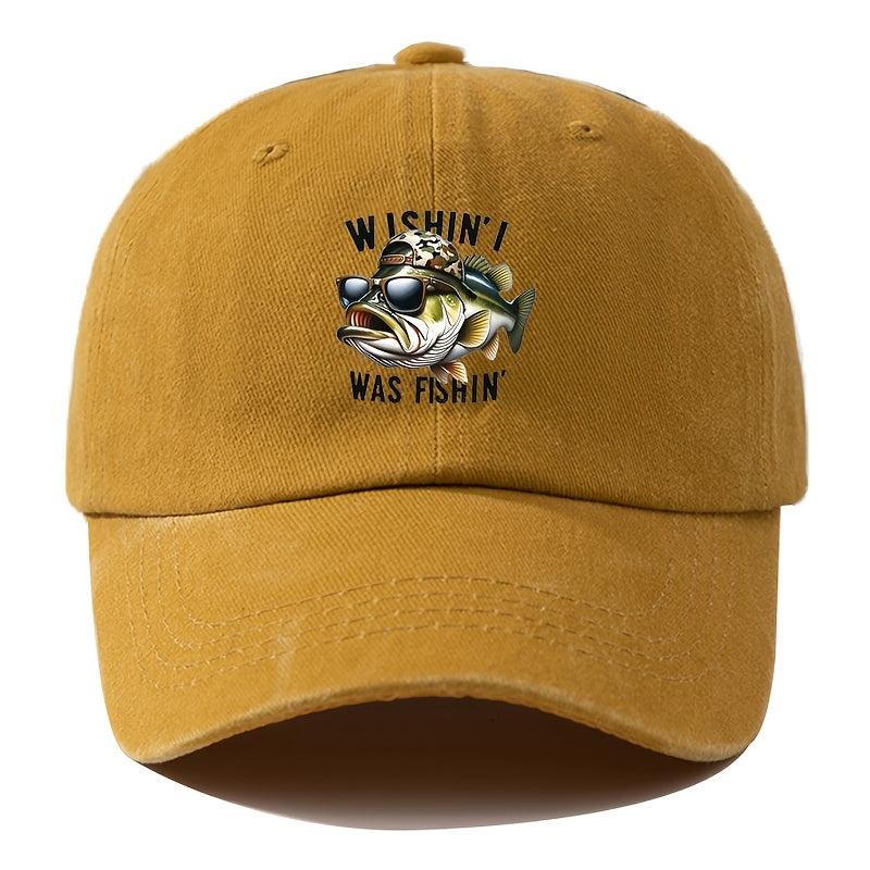 A Unisex Men's Baseball Cap with Cartoon Print, Adjustable, Fashionable, and Versatile. Suitable for Outdoor Activities Such as Camping, Hiking, and Fishing