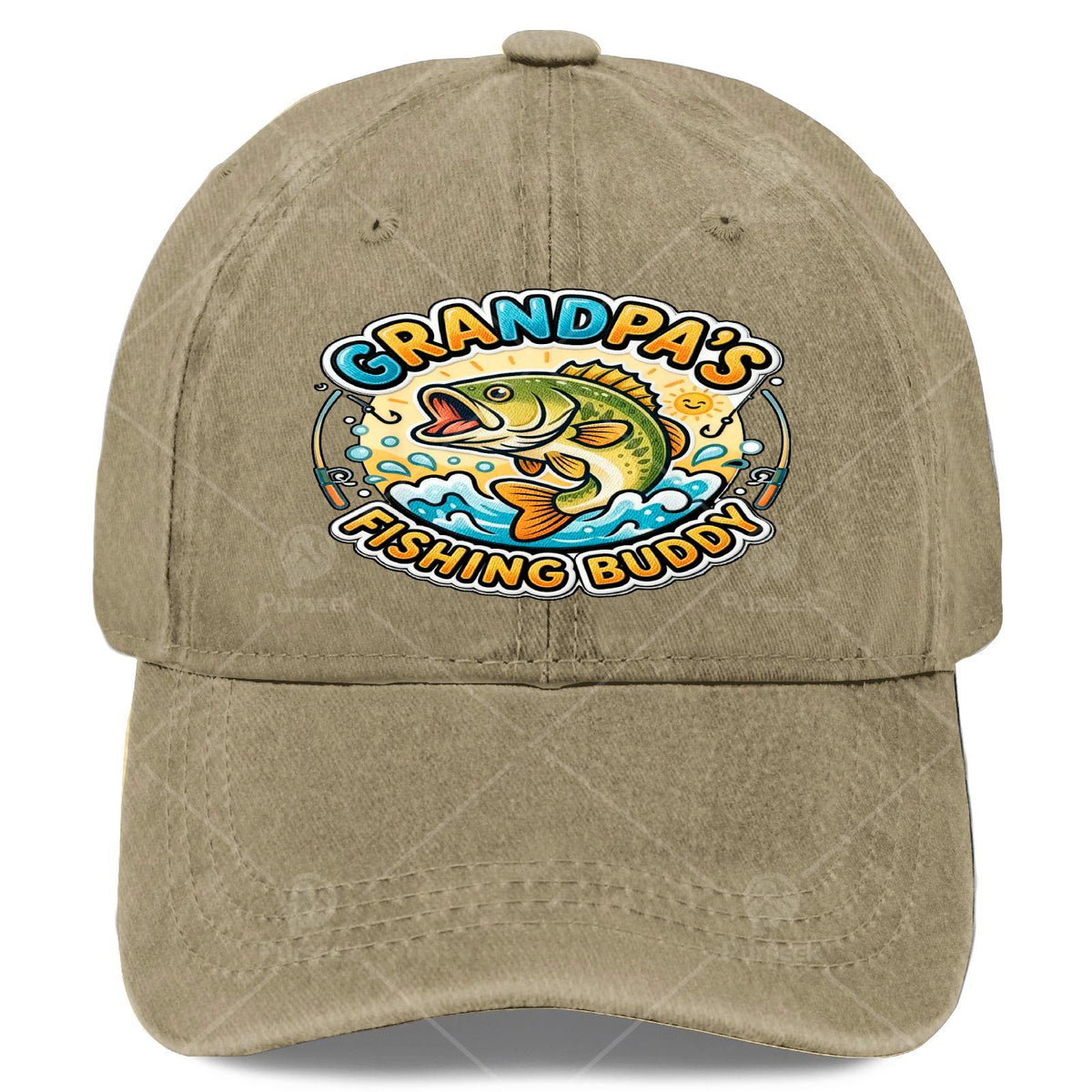 Funny Grandpa Fishing Buddy Bass Fisherman Youth Boys Youth Baseball Hat Unisex
