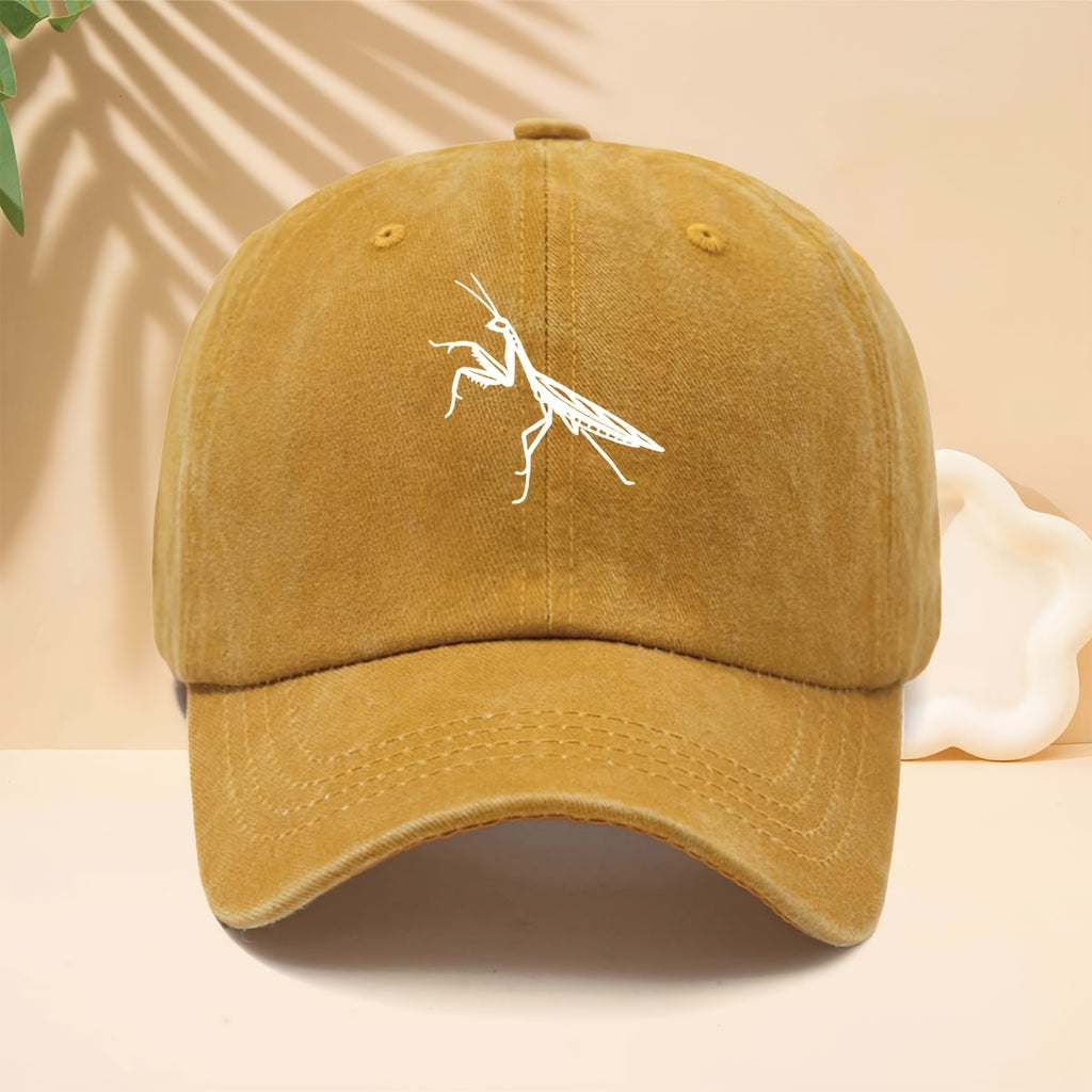 Men' & Women' Praying Mantis Print Trucker Hat - Adjustable Soft-Top Cap with Insect Design, Curved Brim Suitable for Casual,, Parties, for All- Outdoor Wear, Hip-Hop Style for Trucking, Driving, Daily Use