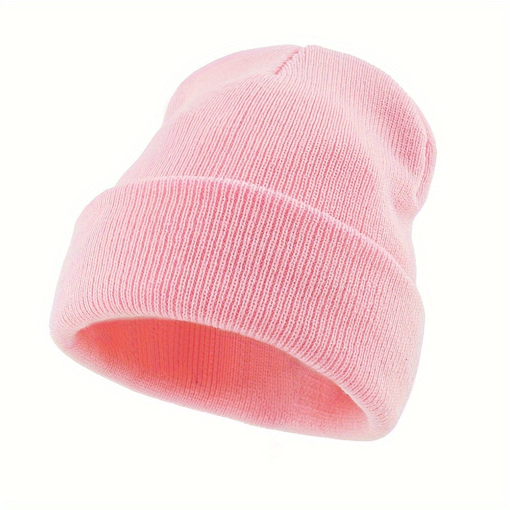 Outdoor Knit Hat Men'S Solid Color Winter Warm Elastic Large Premium Knit Hat Men Women Warm Cold-Proof Cap Easy