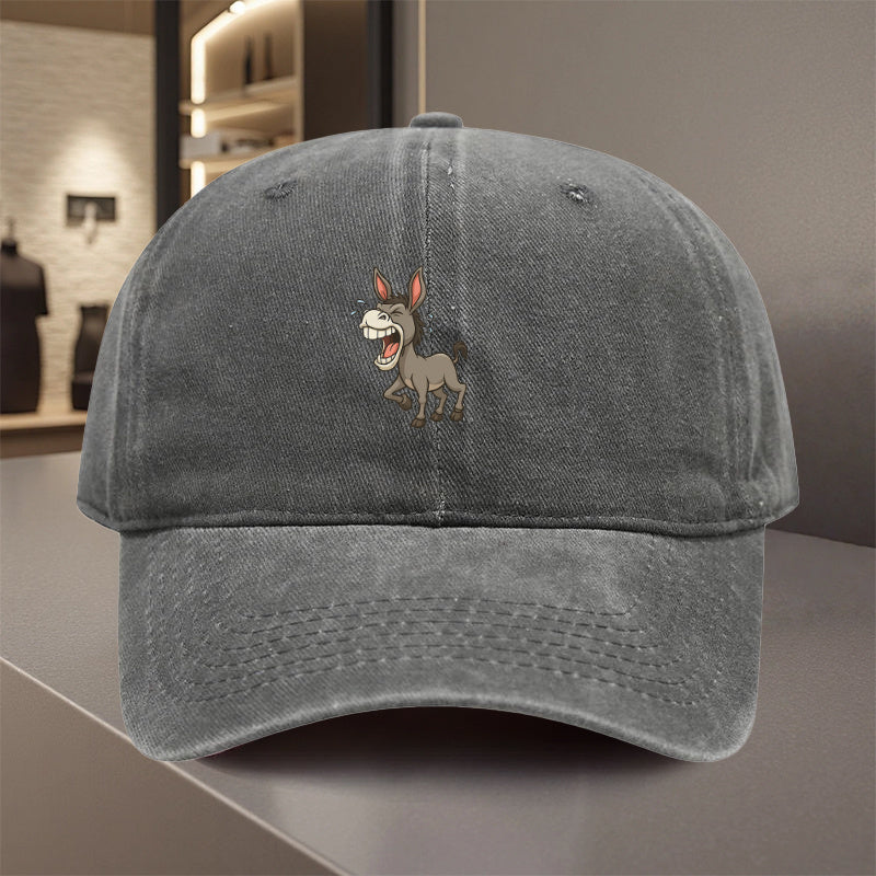 Woven fabric.1pc Funny Donkey Print Adjustable Snapback Baseball Cap - Lightweight Polyester All-Season Outdoor Hat with Donkey Face Design, Unisex Trucker Cap for Men & Women, Hiking, Camping, Cycling, Fishing, Casual & Themed Events (Mardi Gras