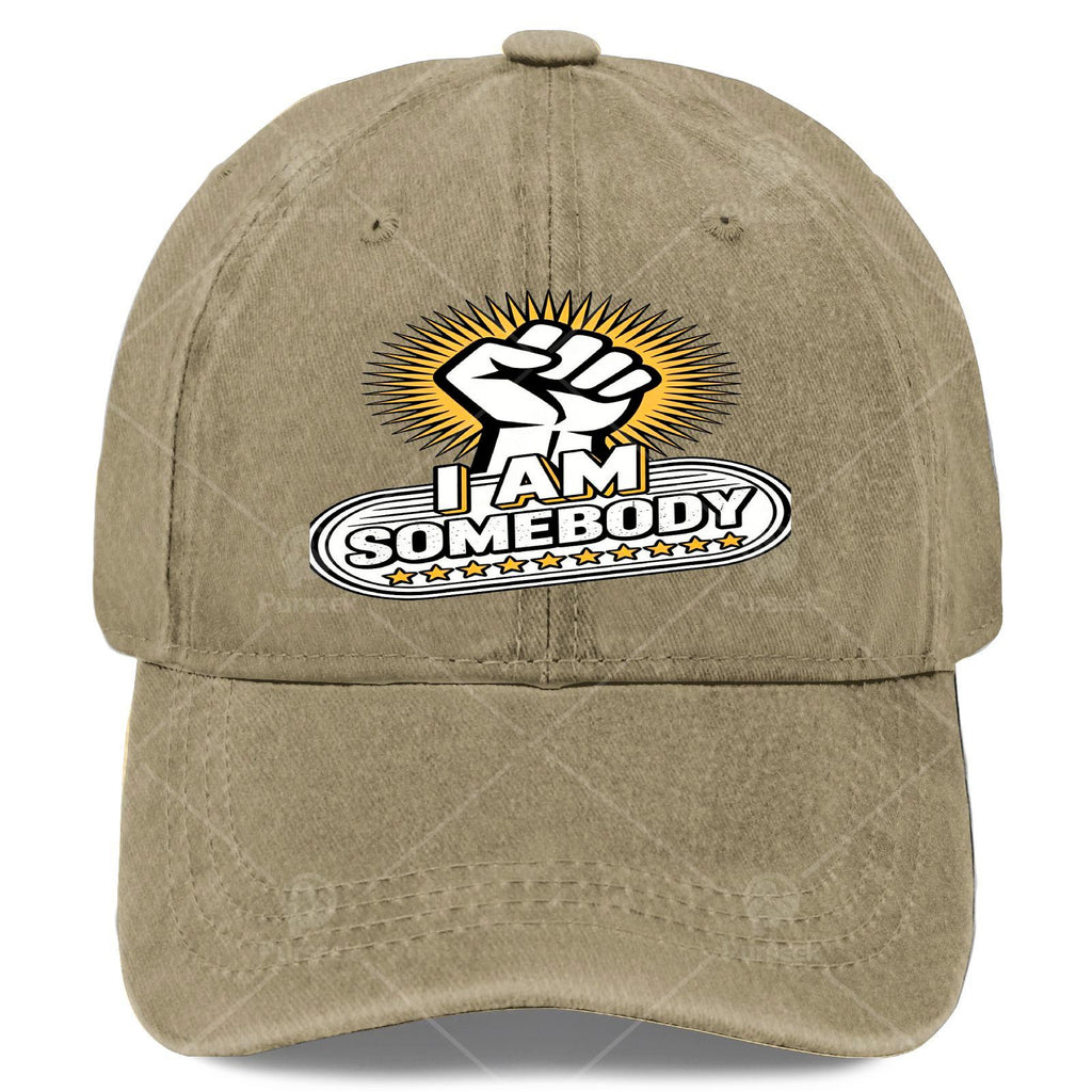 Unisex Cool Washed Baseball with The Positive Affirmation 'I Am Somebody'