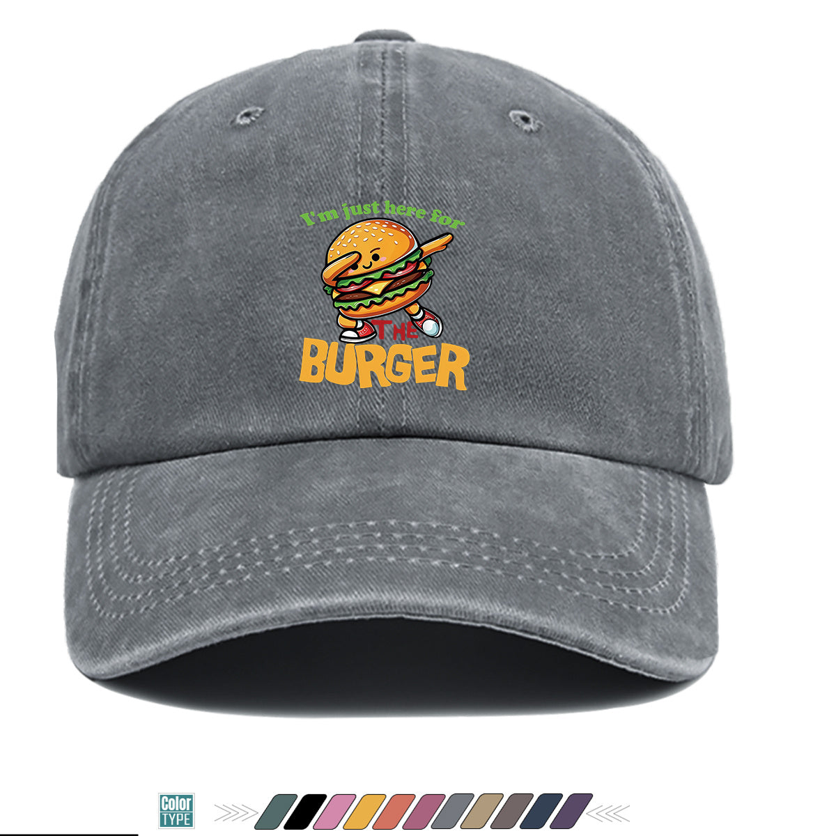 1pc 1pcs Hamburger Print Baseball Cap & Duckbill Hat Suitable for Outdoor Picnics, Travel, Parties, Daily Wear - Adjustable Unisex Breathable Sun Hat with Burger, Fun Gift for Men & Women, Creative Birthday Present for Hamburger Lovers