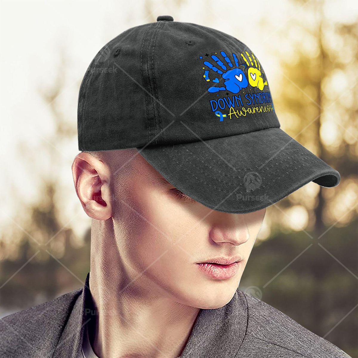 Down Syndrome Awareness T21 Hands Support Baseball Hat Unisex Soft Washed