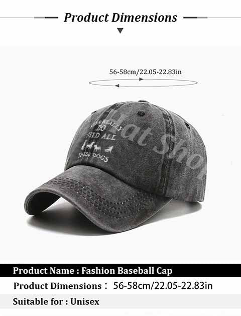 Casual Baseball Cap Featuring a Design with Four Dogs, a Must-Have for Pet Lovers on Everyday Outings
