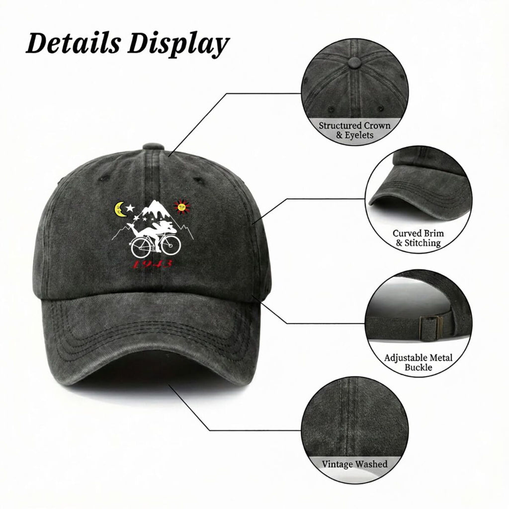 Ycle Day Al Hofmann Art Men' & Soft Top Baseball Cap - Adjustable Dad Hat with Al Hofmann Art, Breathable Pull-String Closure, Machine Washable Suitable for Outdoor Sports, Driving, Casual Wear, Street Style