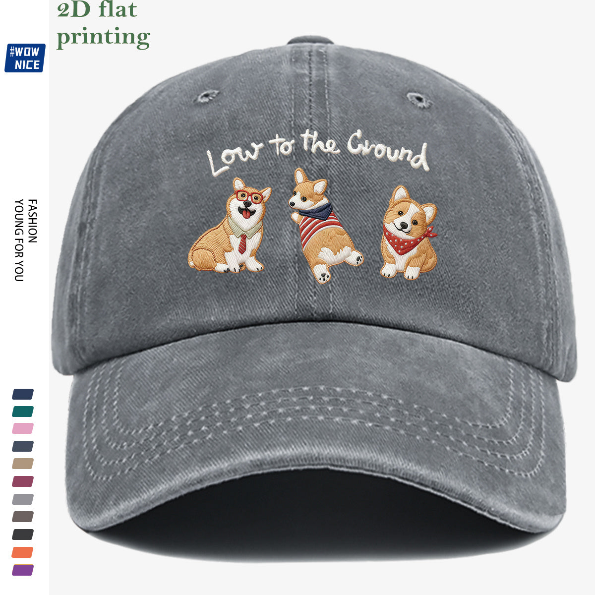 1pc Corgi Printed Baseball Cap, Animal Series Cute Pet Pattern, Fashion Slimming Headwear, Casual Outing Versatile Accessory, Unisex Adjustable Hat, Suitable for Shopping, Travel, Parties, Dates, Commuting, Vacation, Outdoor Activities