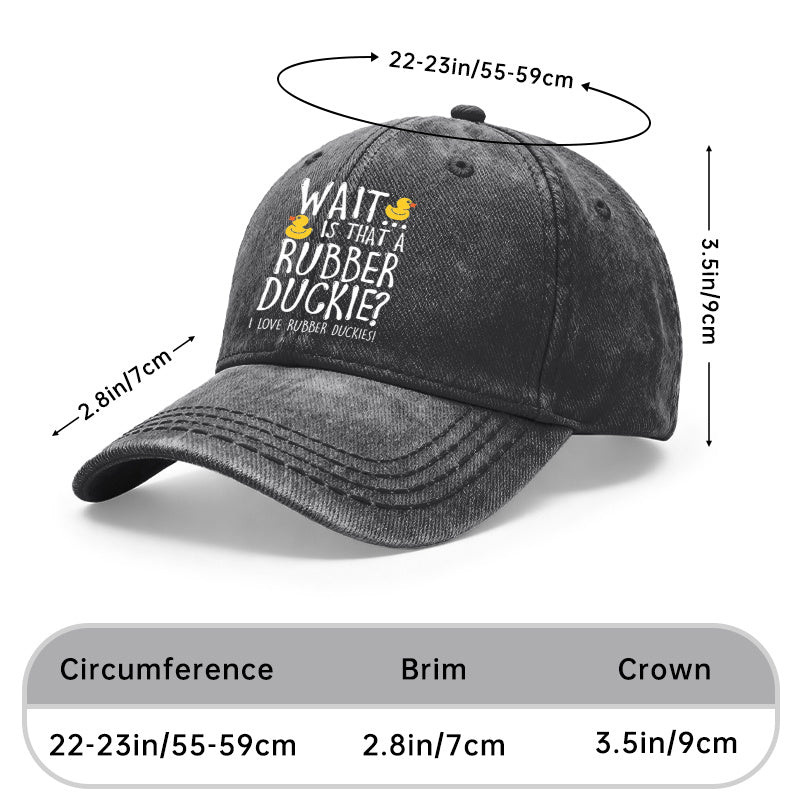 A Vintage Washed Unisex Baseball Cap with a Rubber Duck Theme, Fun Slogan Print, And Adjustable Design, Suitable for Outdoor Activities And Everyday Wear. It'S a Great Gift for Both Men And Women, Perfect for Gifting to Friends And Family