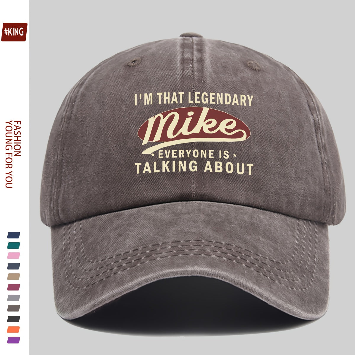 1pc Vintage Trucker Hat with "I'M That Legendary Mike" Print - Adjustable Snapback Baseball Cap, Lightweight And Breathable, Suitable for Outdoor Activities, Fishing, Hiking