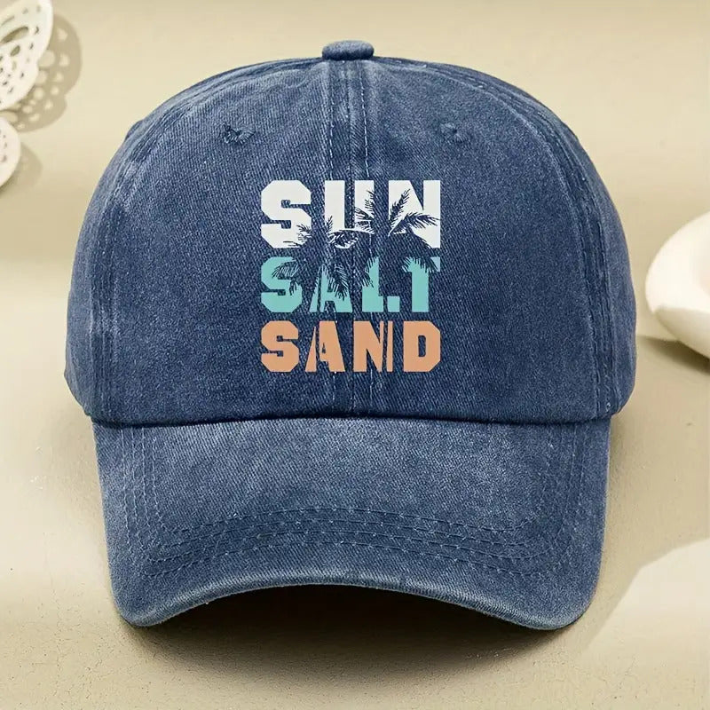 Newly Designed Washed Baseball Cap for Women Featuring a Vintage Coconut Tree Print, Perfect for Outdoor Events, Parties, And Hip Hop Style