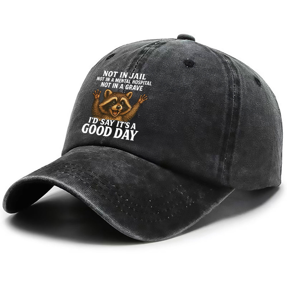 Animal-themed Hat | 1, Women's Hat, Men's Outdoor Hat, "It's a Good Day" Hat, Dad Hat, Breathable Baseball Cap, Adjustable Style Hat, Suitable for All Occasions, Curved Brim Design, Outdoor Style Hat, All-season Style