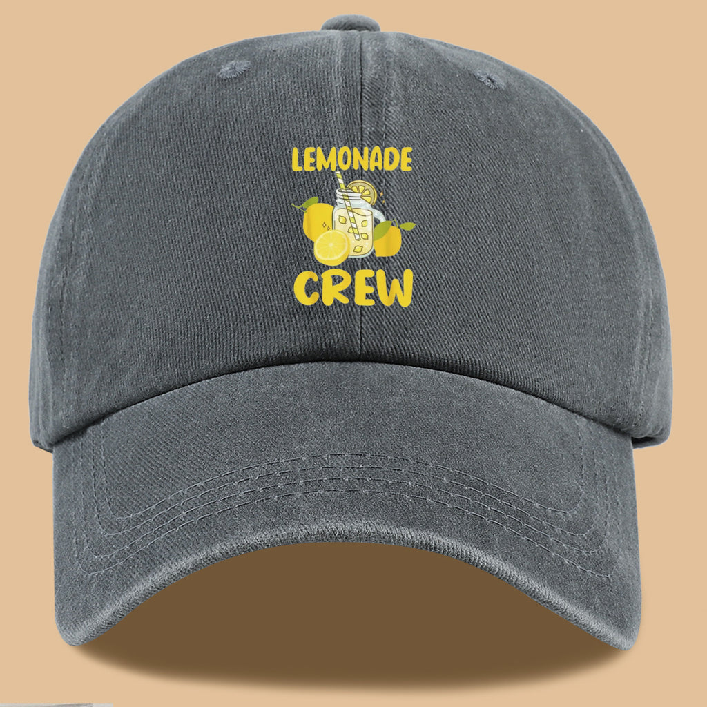 1pc Lemon-Themed "LEMONADE CREW" Printed Baseball Cap, Fresh Summer Style Sun Hat, Fashionable And Fun Design, Unisex Duckbill Cap, Adjustable Size, Casual Outing Sun Hat, Bestie Gathering Bestie Hat, Couple Date Couple Hat, Suitable for Picnics