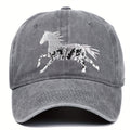 Unisex Adjustable Baseball Cap with Retro Running Horse Design, a Summer Must-Have
