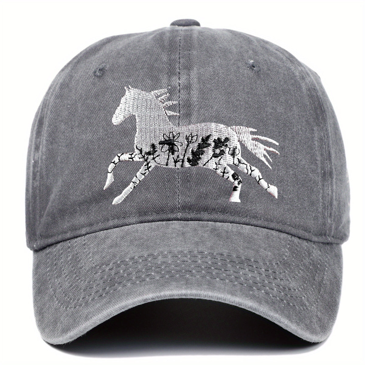 Unisex Adjustable Baseball Cap with Retro Running Horse Design, a Summer Must-Have