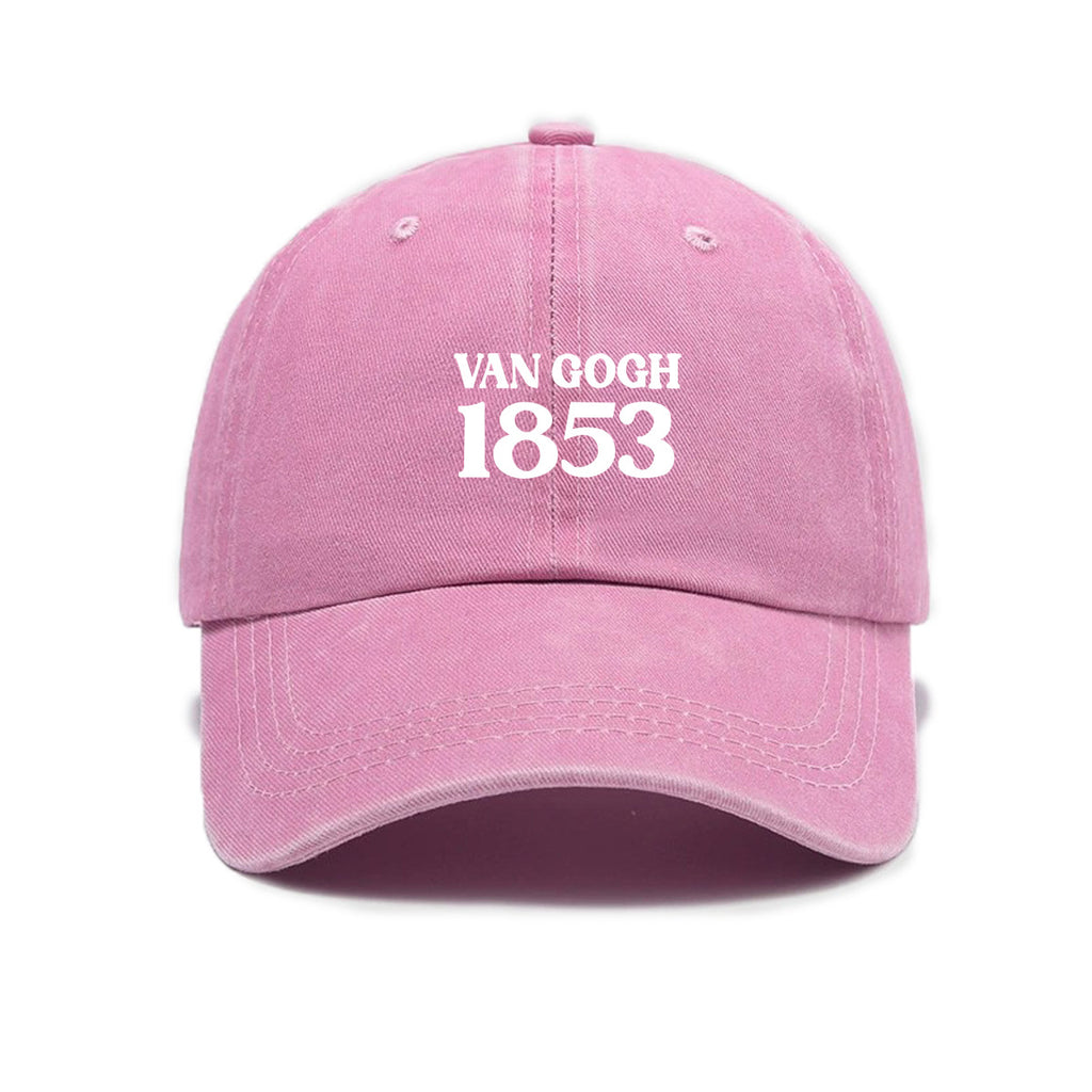 1 Washed Distressed Print Baseball Cap for Adults, Simple Letter 1853 Print Washed Distressed Soft Top Baseball Cap for Men and Women, Versatile Outdoor Sun Baseball Cap