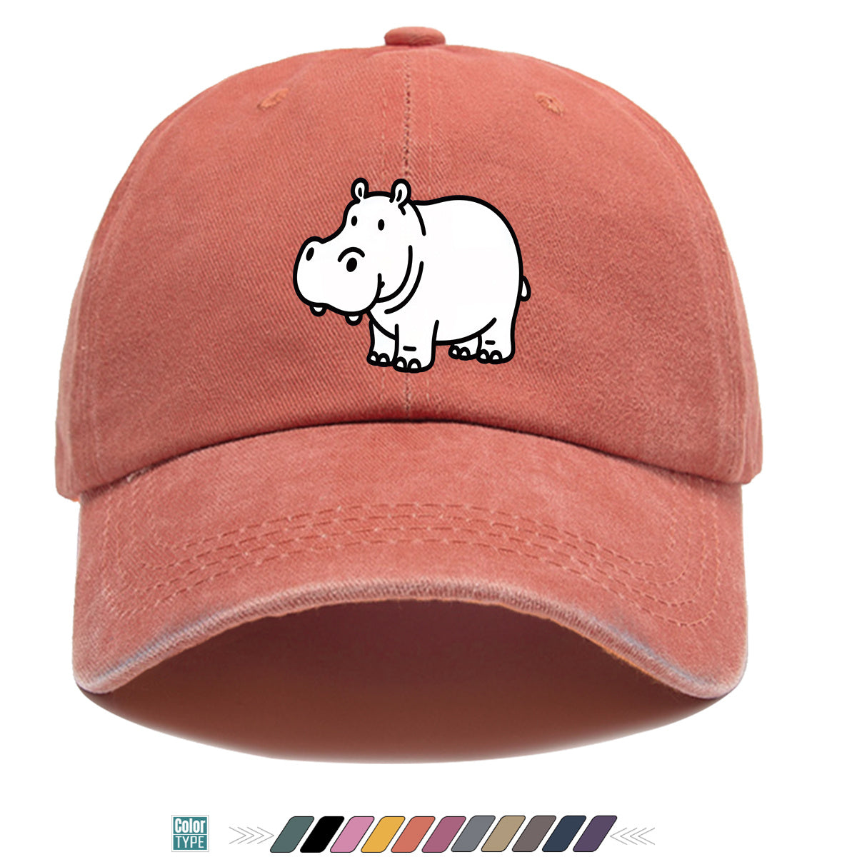 1pc Cartoon Hippopotamus Black And White Line Print Baseball Cap, Comfortable Breathable Duckbill Hat, Fashionable Cute Easy Unisex Adjustable Casual Daily Outing Hat, Vacation Hat, Bestie Couple Matching Hat, Suitable for Shopping, Picnic, Walking