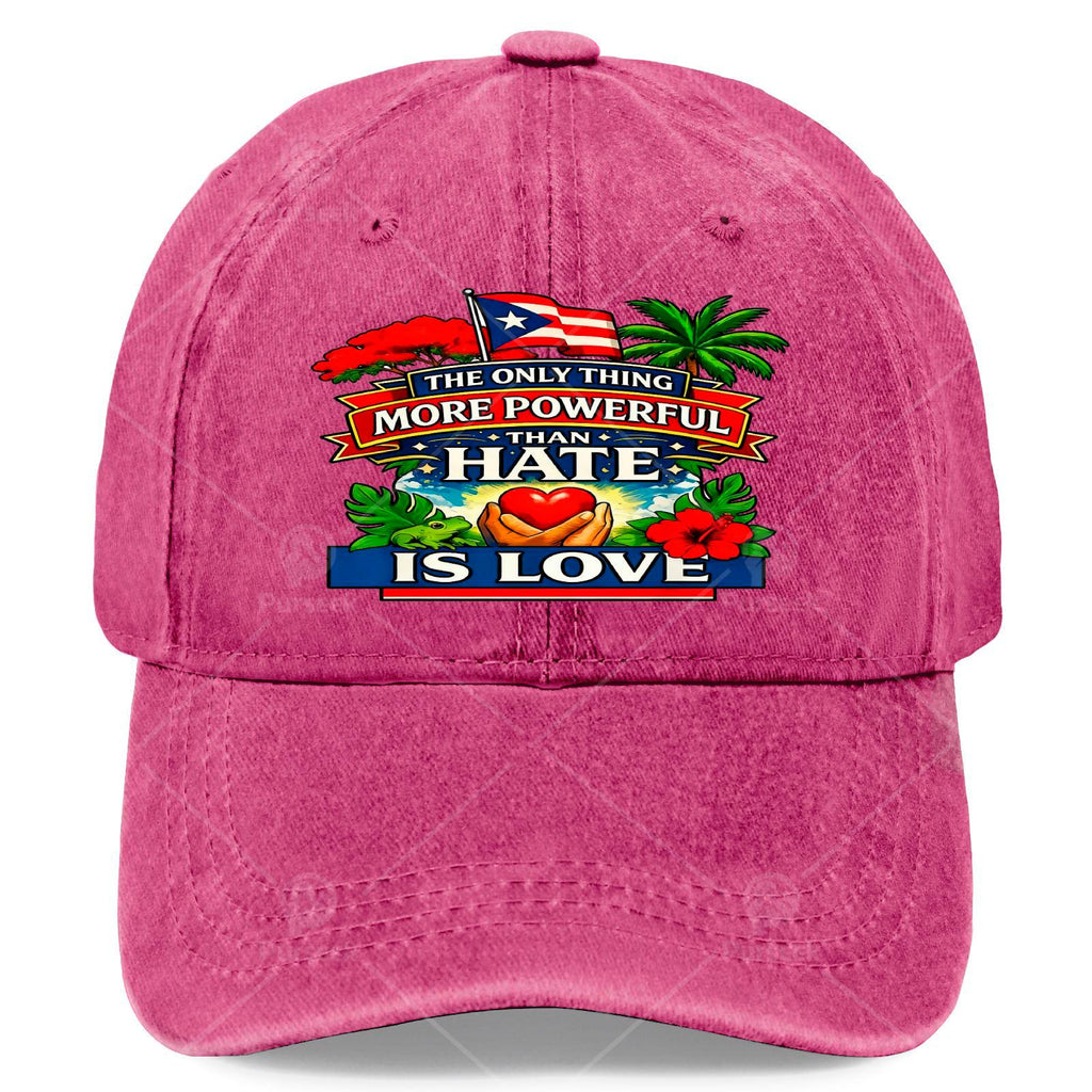 The Only Thing More Powerful Than Hate Is Love Flag Retros Baseball Hat Unisex