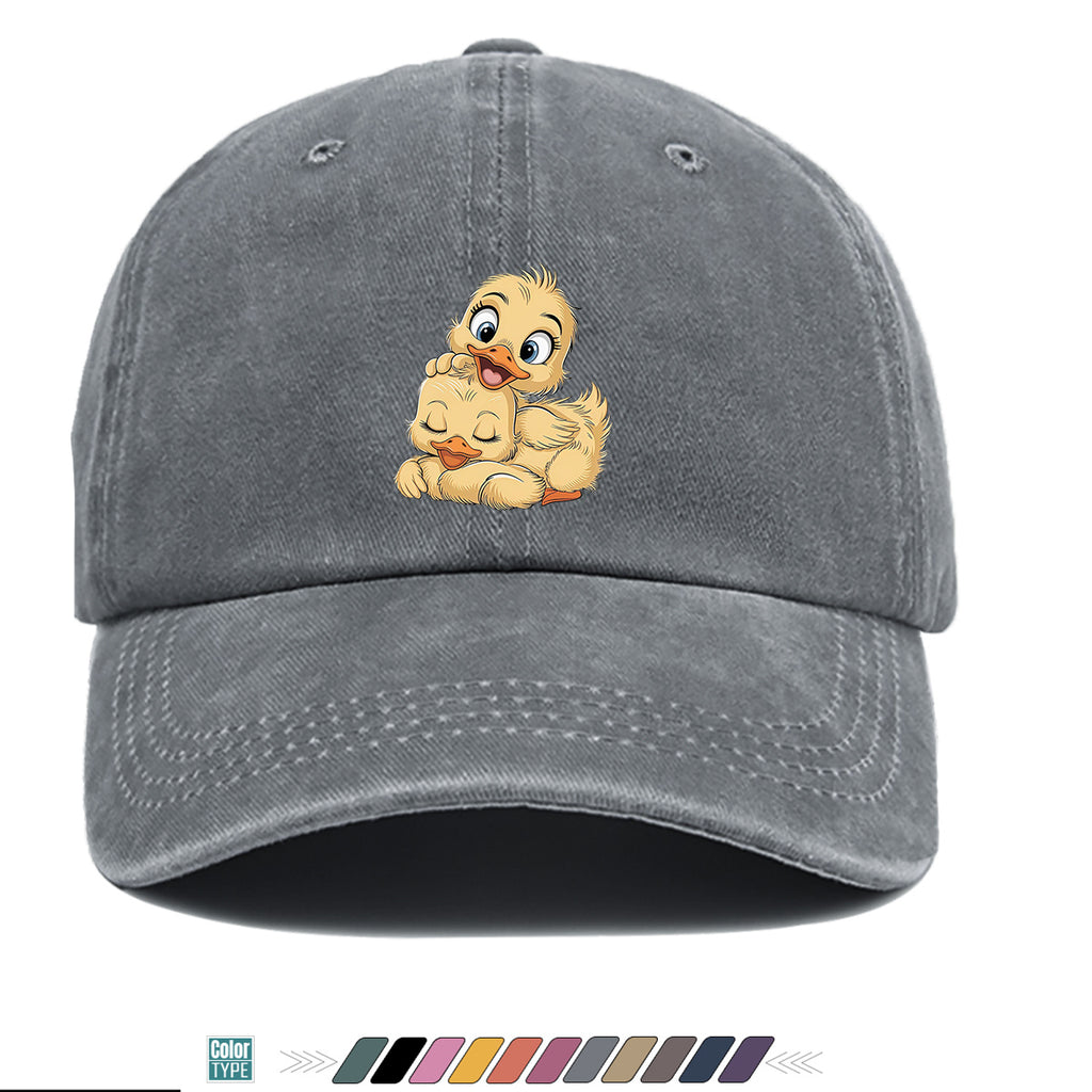 1pc Cute Little Yellow Duck Print Baseball Cap, Adorable Cartoon Duck Pattern Sun Hat, Fashion Casual Sunshade Hat, Unisex Adjustable Duckbill Cap, Soft Breathable Hat, Outing Hat, Versatile Hat, Best Friend Shopping Hat, Outdoor Picnic Play Hat