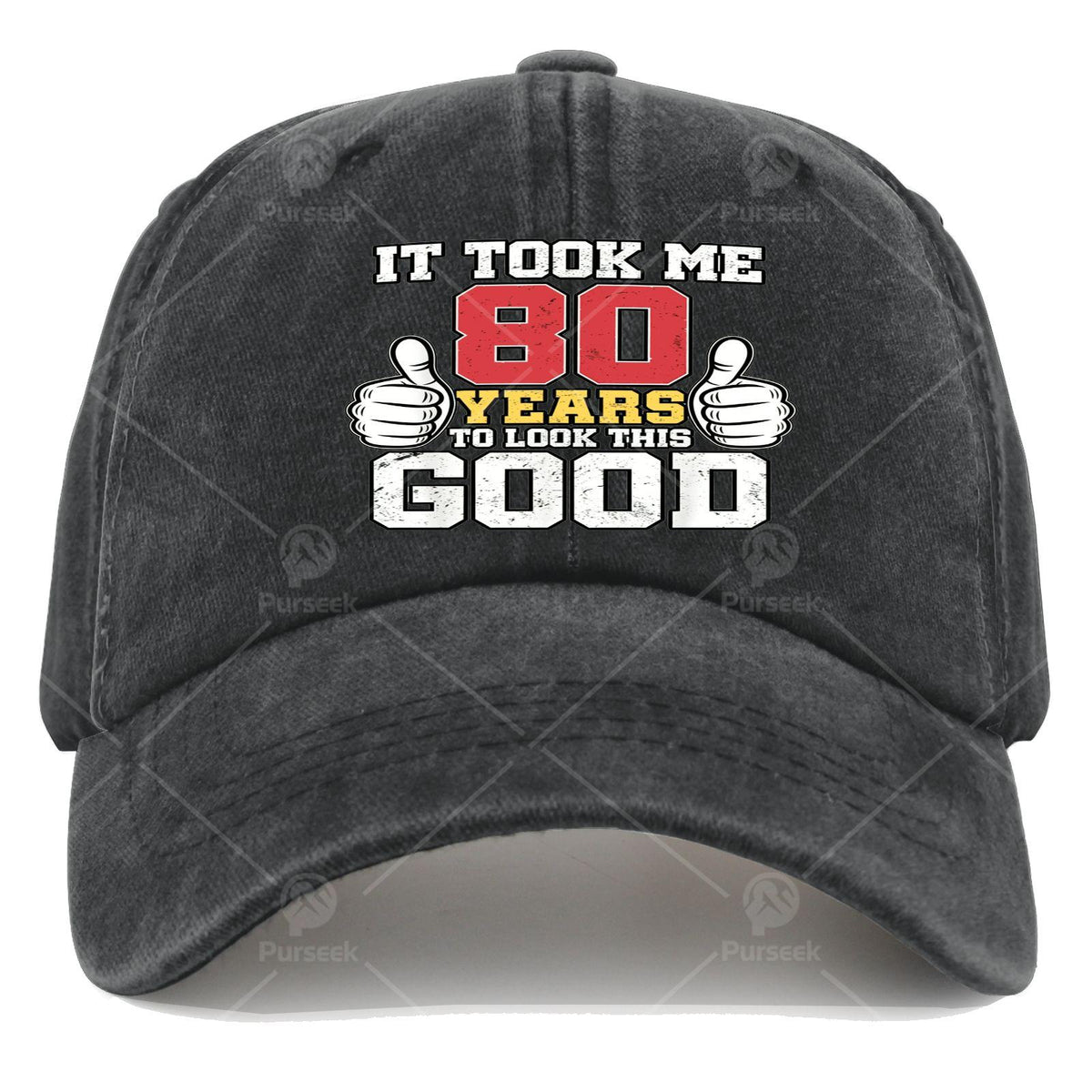 I Spent 80 Years Achieving This Look - Humorous Unisex Baseball for 80Th Birthday