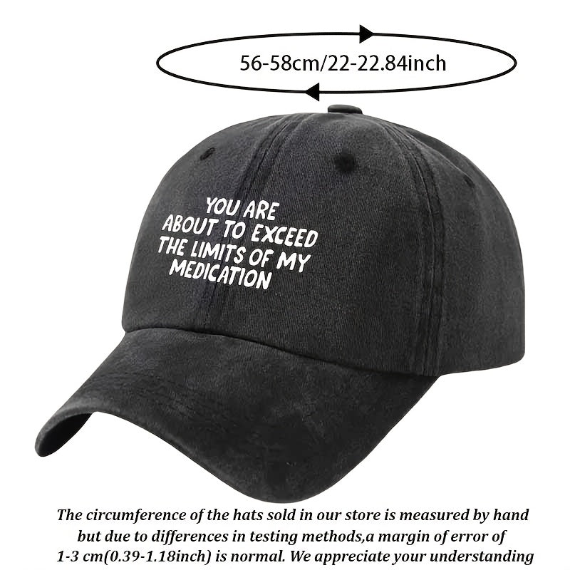A Minimalist Street-Style Baseball Cap Featuring a White English Phrase Design, Perfect for Casual Everyday Wear