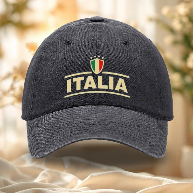 1pc Italian Flag Baseball Cap with Italia Print & Italian National Colors - Adjustable Unisex Hat Suitable for Outdoor, Travel, Sports Events, Italian Culture Gifts for Adults, Italy-Themed Apparel for Men and Women